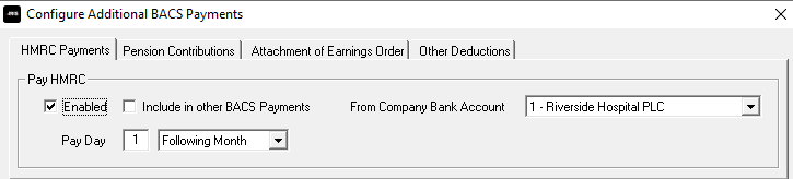 HMRC Payments tab